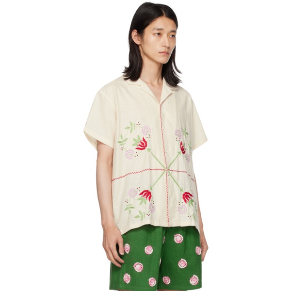  HARAGO 오프화이트 Off-White Floral Shirt 232245M192014