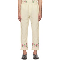 HARAGO 오프화이트 Off-White Embroidered Trousers 241245M191001