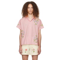 HARAGO Pink Embroidered Shirt 241245M192017
