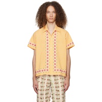 HARAGO Yellow Chicken Scratch Shirt 241245M192046