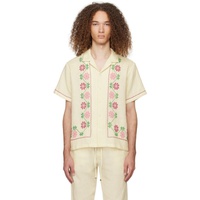 HARAGO 오프화이트 Off-White Cross-Stitch Shirt 241245M192036
