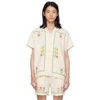 HARAGO 오프화이트 Off-White Floral Shirt 232245M192045