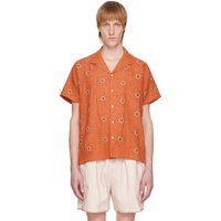 HARAGO Orange Embroidered Shirt 231245M192002