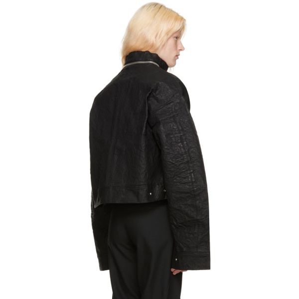 헬리엇 에밀 HELIOT EMIL Black Stiff Faux-Leather Jacket 232295M181002