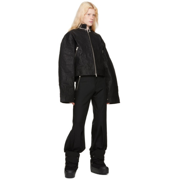  헬리엇 에밀 HELIOT EMIL Black Stiff Faux-Leather Jacket 232295M181002