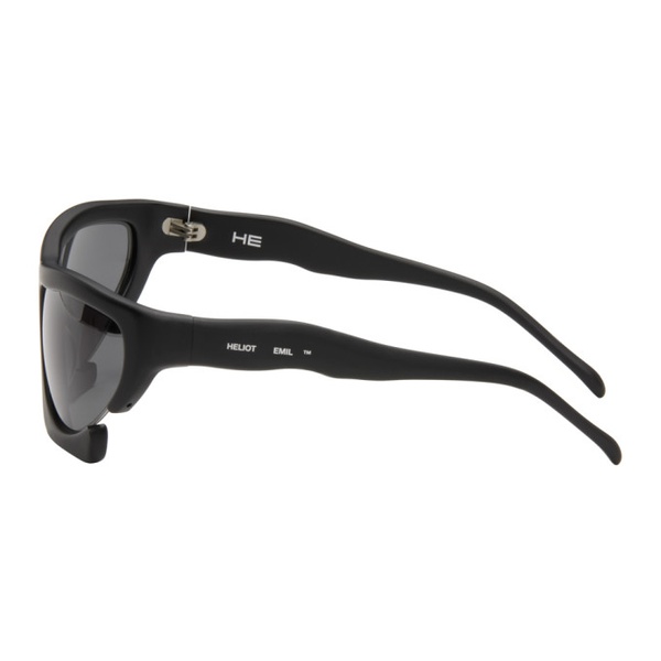  헬리엇 에밀 HELIOT EMIL Black Wraparound Sunglasses 241295M134005
