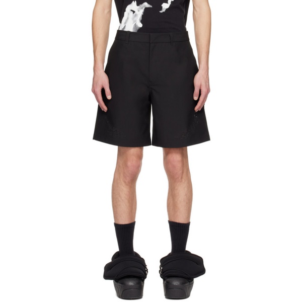  헬리엇 에밀 HELIOT EMIL Black Morphogens Tailored Shorts 241295M193008