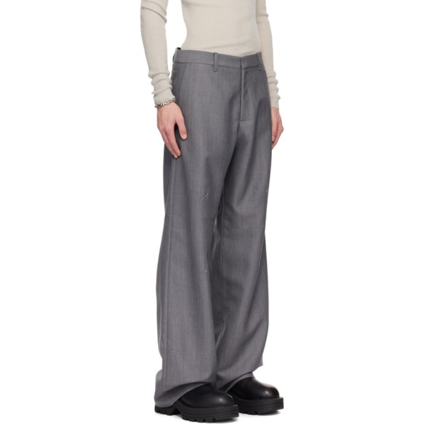  헬리엇 에밀 HELIOT EMIL Gray Radial Tailored Trousers 241295M191010