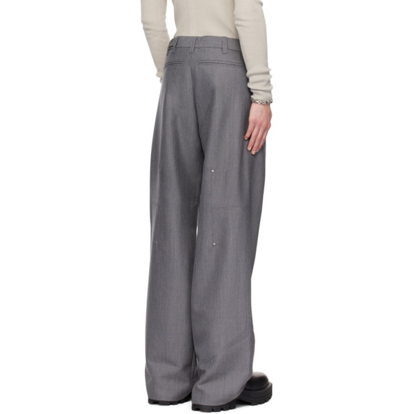  헬리엇 에밀 HELIOT EMIL Gray Radial Tailored Trousers 241295M191010