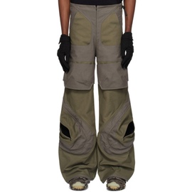HOKITA Khaki & Gray Paneled Cargo Pants 231883M188001