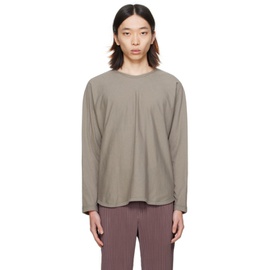 HOMME PLISSEE 이세이 미야케 ISSEY MIYAKE Taupe Release-T 1 Long Sleeve T-Shirt 241729M213044