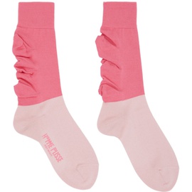 HOMME PLISSEE 이세이 미야케 ISSEY MIYAKE Pink Flower Socks 231729M220004