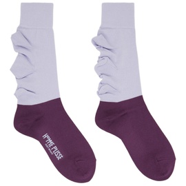 HOMME PLISSEE 이세이 미야케 ISSEY MIYAKE Purple Flower Socks 231729M220007