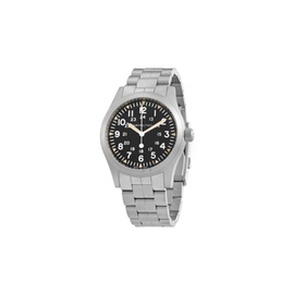 Hamilton MEN'S Khaki Field Stainless Steel Black Dial Watch H69529133