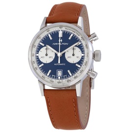 Hamilton MEN'S Intra-Matic Chronograph Leather Blue Dial Watch H38416541