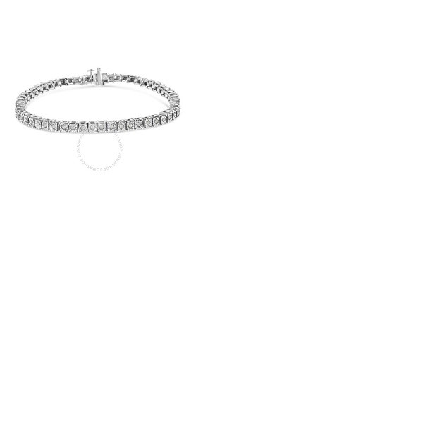  Haus Of Brilliance .925 Sterling Silver 1.0 Cttw Diamond Square Frame Miracle-Set Tennis Bracelet (I-J Color, I3 Clarity) - 7 60-7833WDM