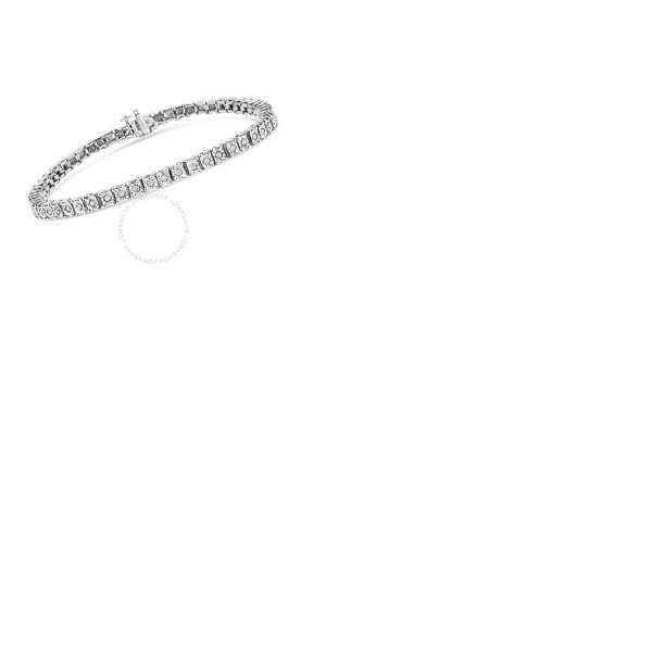  Haus Of Brilliance .925 Sterling Silver 1.0 Cttw Diamond Square Frame Miracle-Set Tennis Bracelet (I-J Color, I3 Clarity) - 7 60-7833WDM