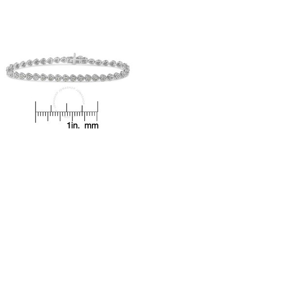  Haus Of Brilliance .925 Sterling Silver 1.0 Cttw Miracle Set Diamond Heart-Link 7 Tennis Bracelet (I-J Color, I2-I3 Clarity) 60-7796WDM