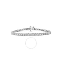Haus Of Brilliance .925 Sterling Silver 1.0 Cttw Miracle-Set Diamond Round Faceted Bezel Tennis Bracelet (I-J Color, I3 Clarity) - 6 018976B600