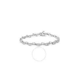 Haus Of Brilliance 10K White Gold 1.00 Cttw Round-Cut Diamond Tennis Bracelet with Swirl Link (H-I Color, I3 Clarity) - 7 Inches 61-7361WDM