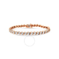 Haus Of Brilliance 14K Rose Gold Plated .925 Sterling Silver 1/4 Cttw Diamond Round S Link Tennis Bracelet - 7 018711B700