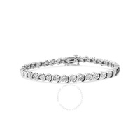Haus Of Brilliance .925 Sterling Silver 1/10 Cttw Miracle-Set Diamond Round Miracle Plate S Link Tennis Bracelet - 7 018709B700