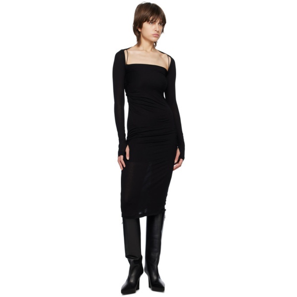  핼무트랭 Helmut Lang Black Scala Midi Dress 231154F054012