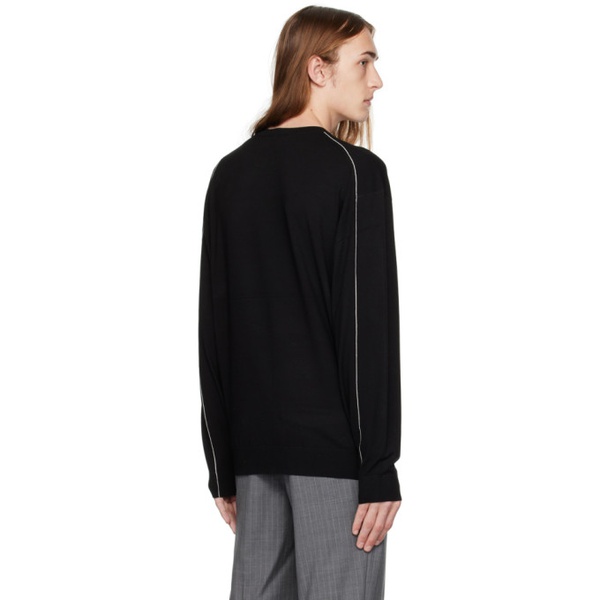  핼무트랭 Helmut Lang Black Seamed Sweater 241154M201000