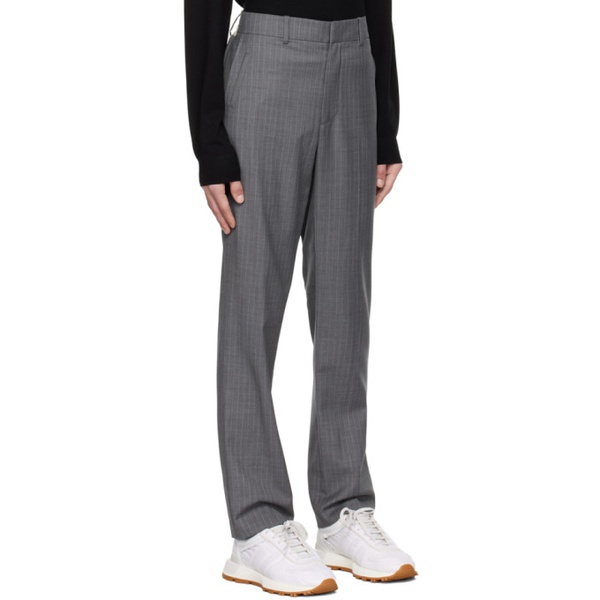  핼무트랭 Helmut Lang Gray Striped Trousers 241154M191000