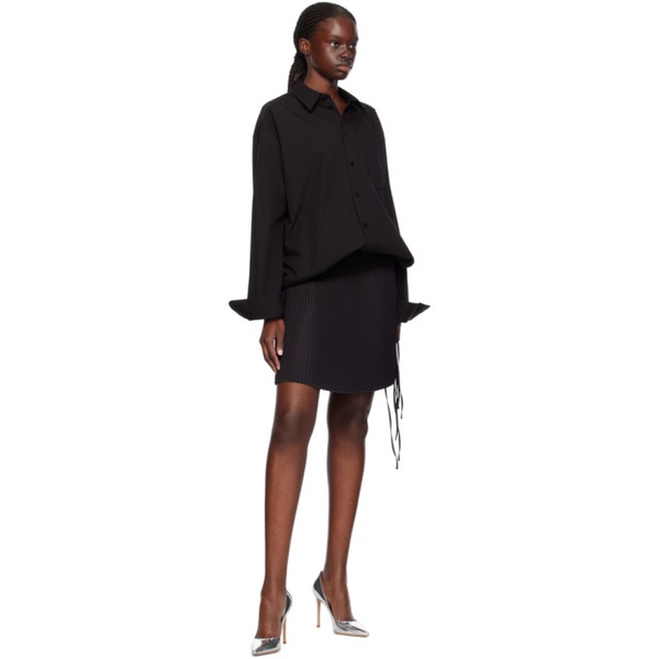  핼무트랭 Helmut Lang Black Pleated Miniskirt 241154F090007