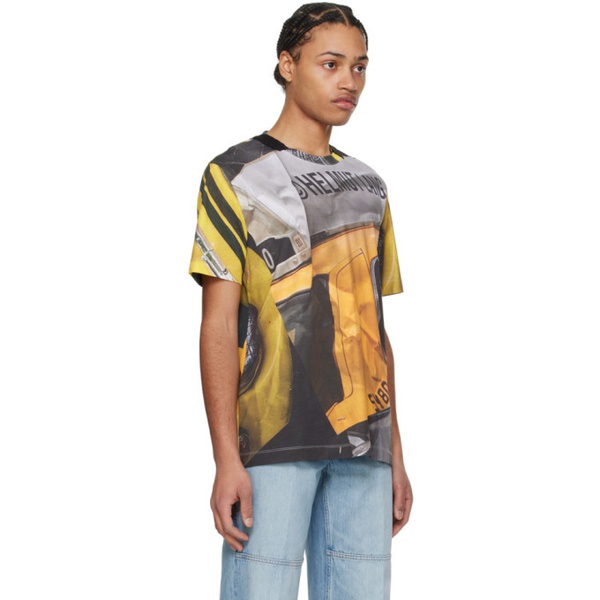  핼무트랭 Helmut Lang Yellow Printed T-Shirt 241154M213016