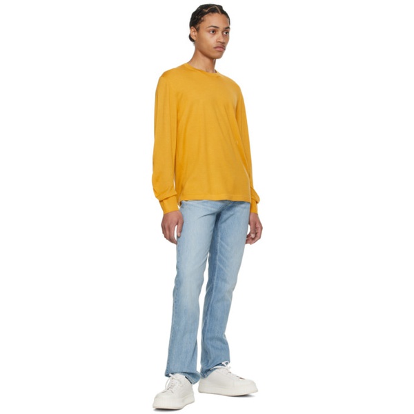  핼무트랭 Helmut Lang Yellow Curved Sleeve Sweater 241154M201010
