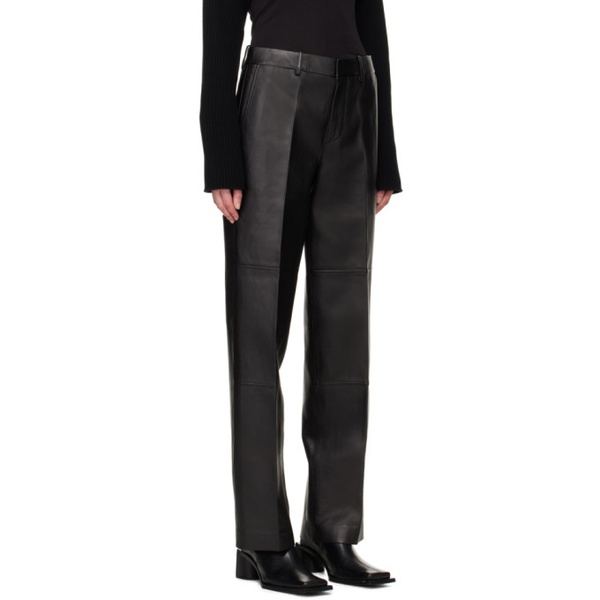  핼무트랭 Helmut Lang Black Relaxed-Fit Leather Pants 241154F087009