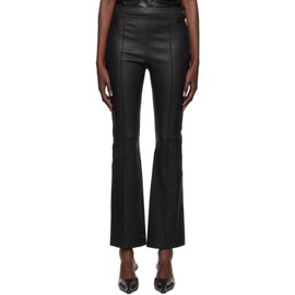 핼무트랭 Helmut Lang Black Cropped Flare Leather Pants 231154F084000