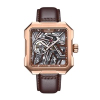 Heritor MEN'S Campbell Leather Rose Gold-tone Dial Watch HERHS3304