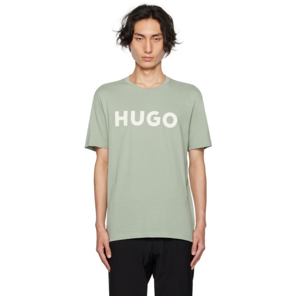  휴고 Hugo Green Printed T-Shirt 232084M213069