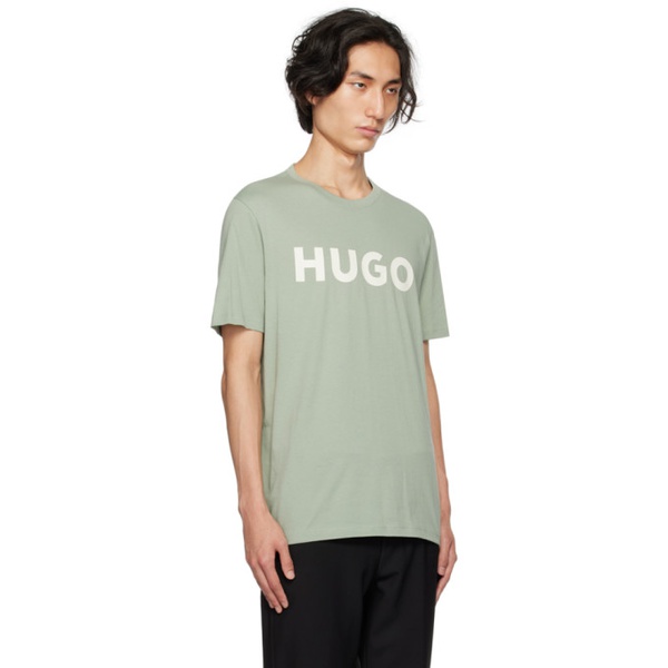  휴고 Hugo Green Printed T-Shirt 232084M213069