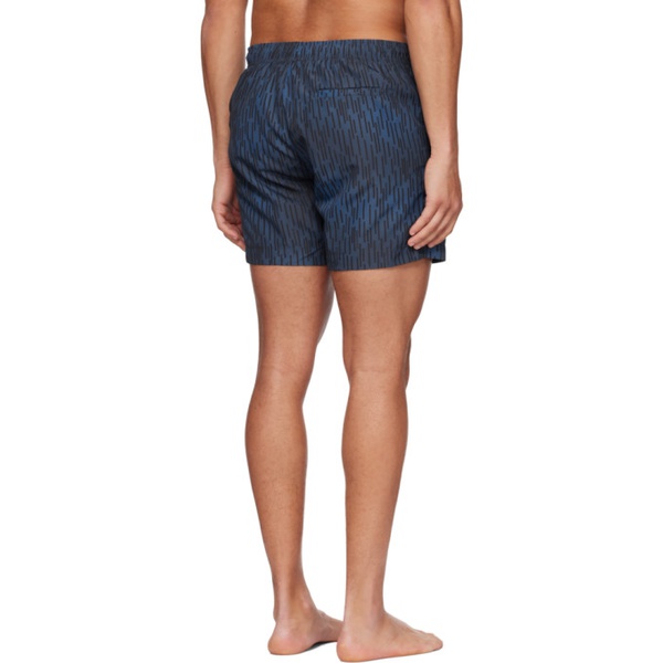  휴고 Hugo Blue Printed Swim Shorts 232084M193002