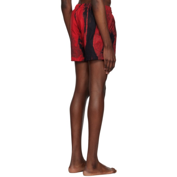  휴고 Hugo Red Printed Swim Shorts 232084M193001