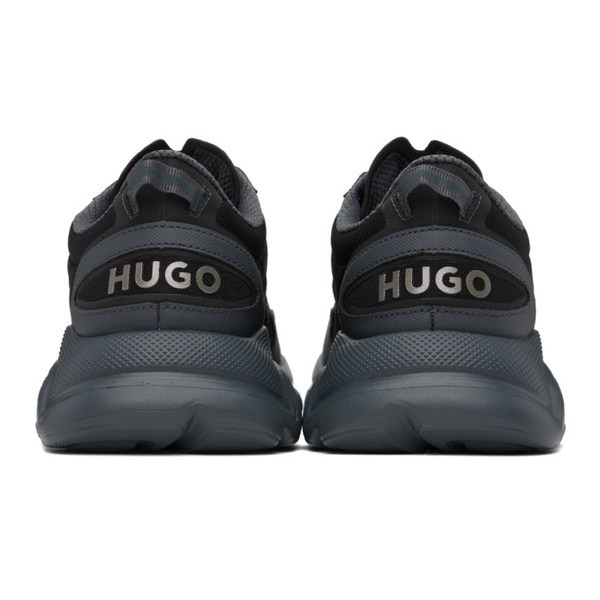  휴고 Hugo Black Lace-Up Sneakers 232141M237003