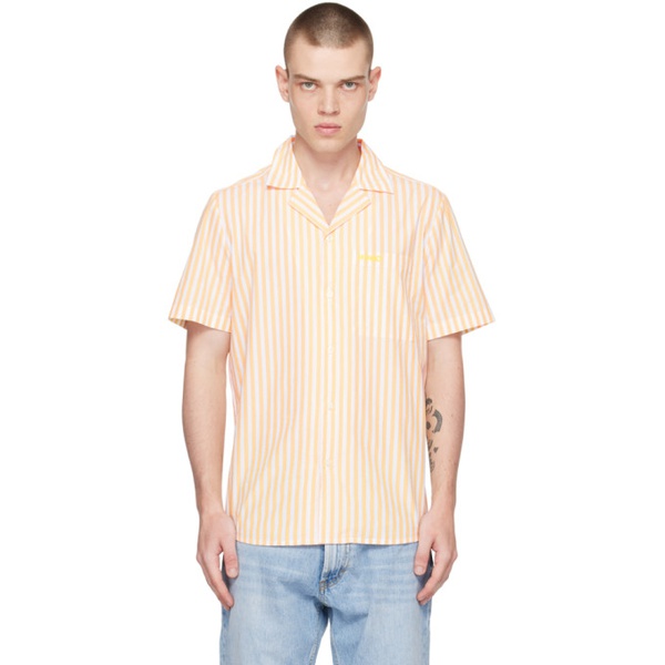  휴고 Hugo Yellow & White Striped Shirt 231084M192045