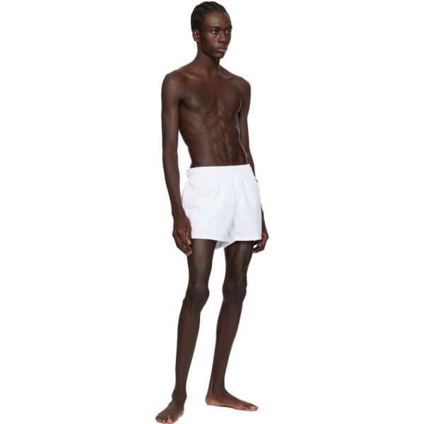  휴고 Hugo White Printed Swim Shorts 241084M193007