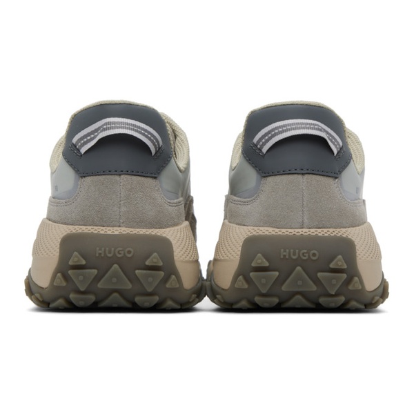  휴고 Hugo Gray Mixed-Material Ripstop Mesh Sneakers 241084M237011