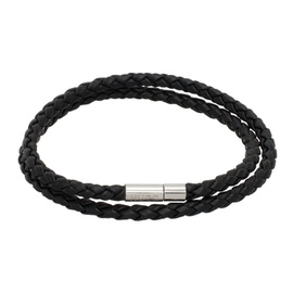 휴고 Hugo Black Leather Bracelet 241084M142002