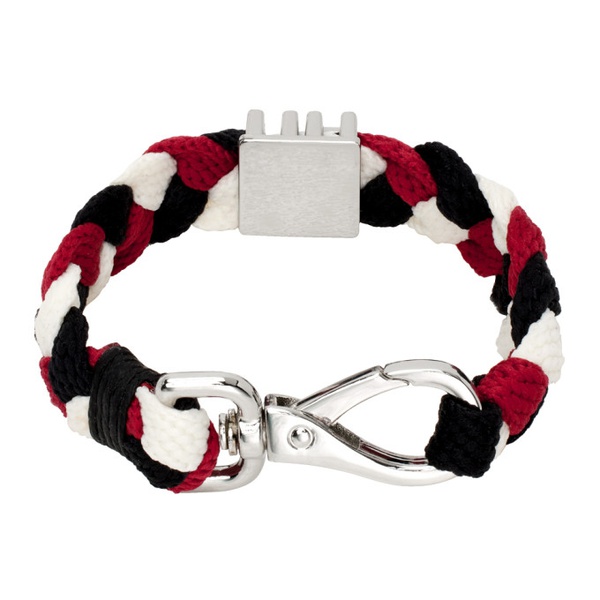  휴고 Hugo Red & Black Stacked Logo Bracelet 231084M142002