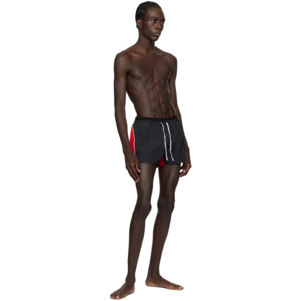  휴고 Hugo Black & Red Quick-Drying Swim Shorts 241084M208001