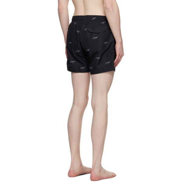  휴고 Hugo Black Printed Swim Shorts 231084M208028