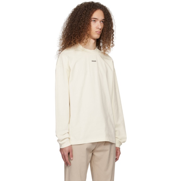  휴고 Hugo 오프화이트 Off-White Relaxed Fit Long Sleeve T-Shirt 241141M213004