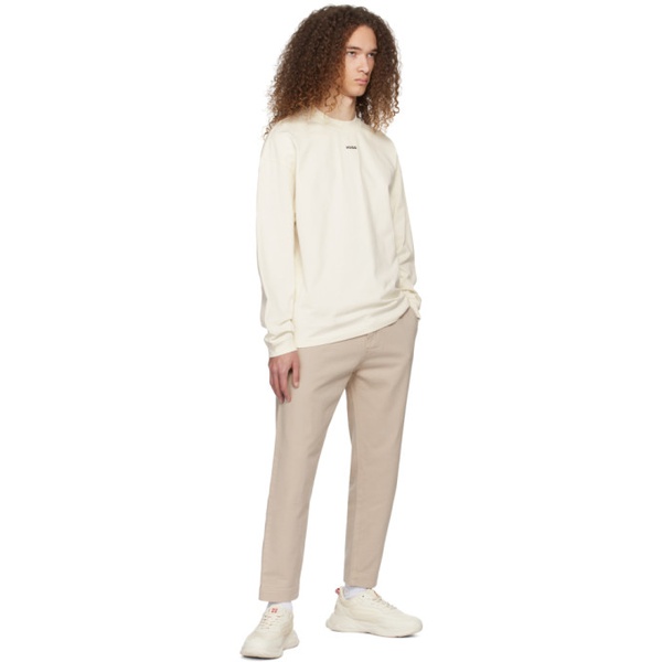  휴고 Hugo 오프화이트 Off-White Relaxed Fit Long Sleeve T-Shirt 241141M213004