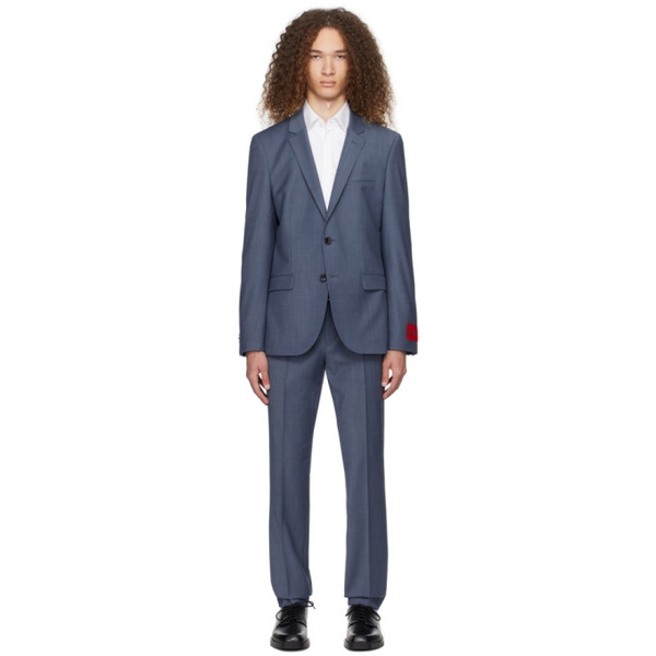  휴고 Hugo Blue Slim-Fit Suit 241084M196001